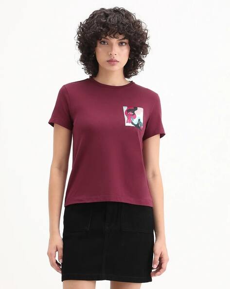 RAREISM Women Graphic Print Regular Fit Round-Neck T-Shirt