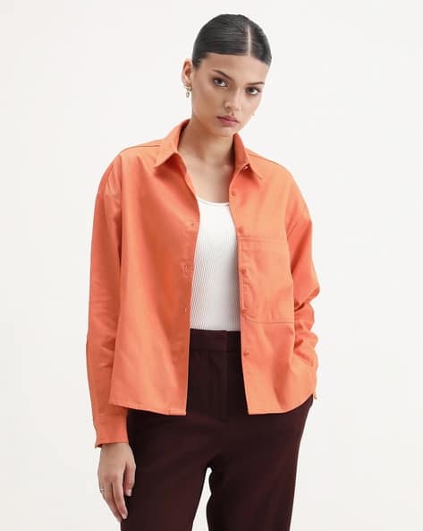 RAREISM Women Relaxed Fit Cotton Shirt