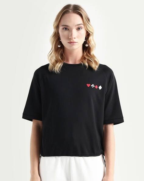 RAREISM  Women Relaxed Fit Graphic T-shirt