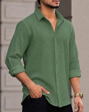 webric x ag Men Patterned Regular Fit Shirt with Spread Collar-picture-10
