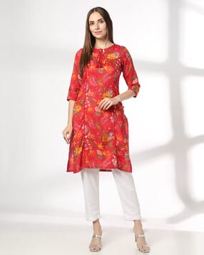 avaasa mix n' match Women Floral Print Straight Kurta-picture-28