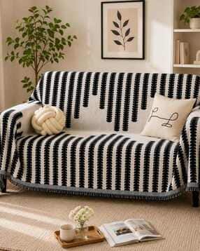Printed Chenille Sofa Cover  -image-37