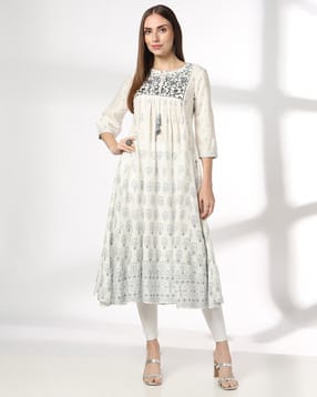 avaasa mix n' match Women Printed Flared Kurta-picture-26