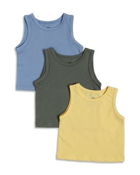 mini klub Boys Pack of 3 Cotton Sleeveless Vests-picture-14