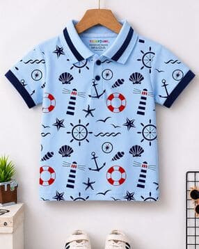 trampoline Boys Printed Regular Fit Polo T-Shirt-picture-31
