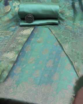biba Women Chanderi Banarasi Printed Unstitched Suit Set-picture-34