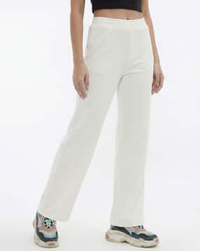 fabflee x ag Women Ribbed Relaxed Fit Trousers-picture-11