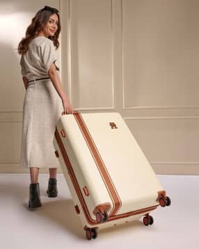 Unisex Brand Applique Hard Body Large Trolley Bag-image-33