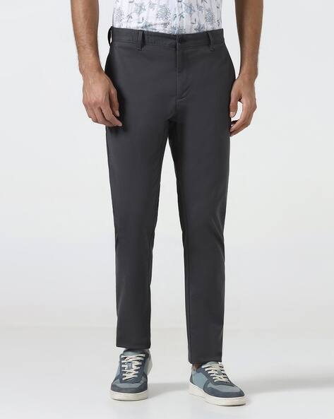 BLACKBERRYS Men Slim Fit Flat-Front Trousers