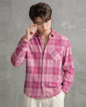 buda jeans co Men Checked Regular Fit Shirt with Patch Pocket-picture-32