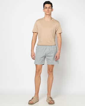 yousta Men Woven Striped Relaxed Fit Lounge Shorts-picture-15