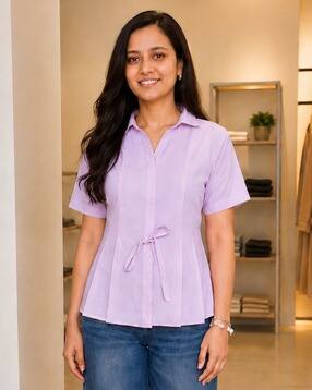 myshka Women Relaxed Fit Linen Top-picture-15