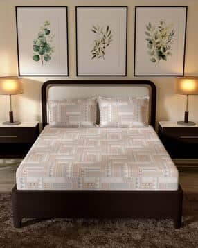 Printed Cotton Bedsheet with Pillow Cover-image-43