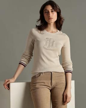 tommy hilfiger Logo Applique Crew-Neck Pullover-picture-10