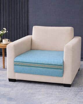 Dual-Line Pattern Style Anti Slip 1 Seater Sofa Cover -image-48