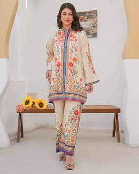 indie picks Women Floral Print Kurta & Pants Co-Ord Set-picture-18