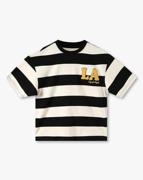 yb dnmx Boys YD Striped Boxy Fit Round-Neck T-Shirt-picture-15
