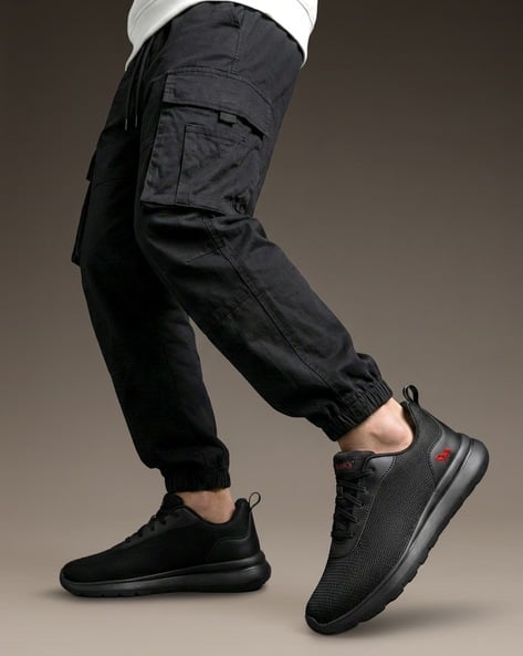 Neemans Mid-Top Round-Toe Lace-Up Sneakers