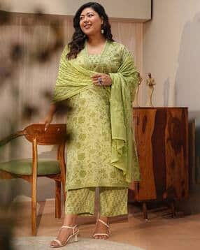 extra love by libas Women Floral Print 3-Piece Straight Kurta Set-picture-45