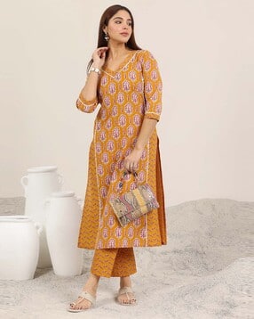 gerua by libas Women Floral Print Straight Kurta Set-picture-16