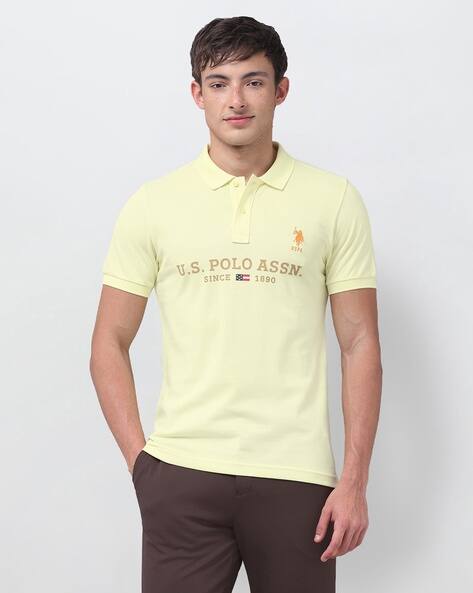 U.S. Polo Assn. Men Logo Print Regular Fit Polo T-Shirt