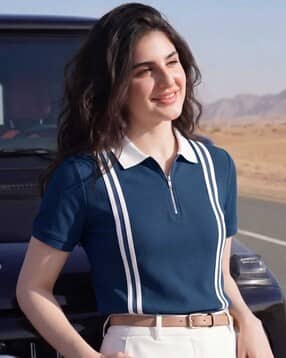 ausk Women Striped Regular Fit Polo T-Shirt-picture-10