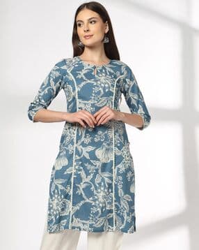 avaasa mix n' match Women Floral Print Straight Kurta-picture-41
