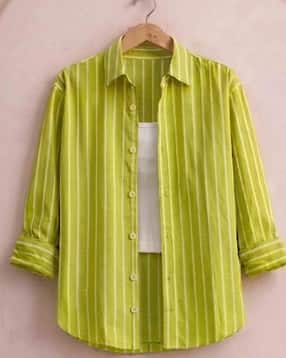 buda jeans co Women Regular Fit Cotton Stripes Shirt-picture-16