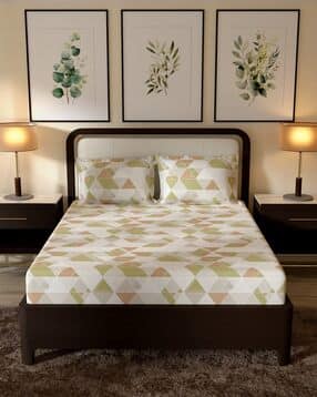 portico new york signature Printed Cotton Bedsheet with Pillow Cover-picture-31