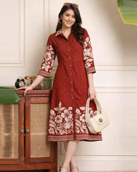 Floral Print A-Line Dress