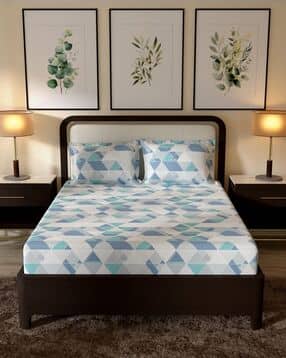 portico new york signature Printed Cotton Bedsheet with Pillow Cover-picture-21