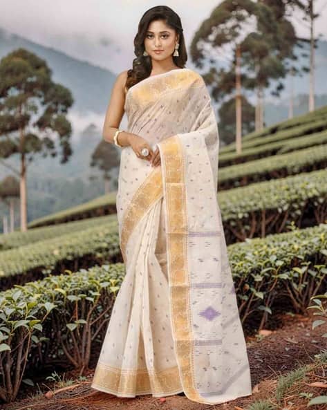 Indie Picks Navratri Design Tant Cotton Silk Saree
