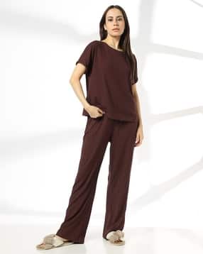 rio Women Ribbed T-Shirt with Pyjamas Set-picture-19