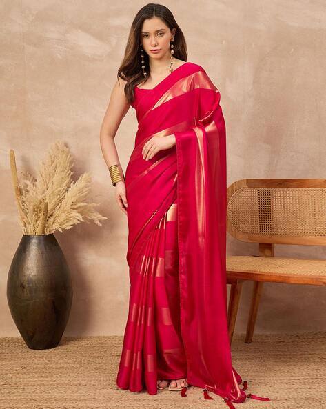 Ri-wah Satin Solid Saree