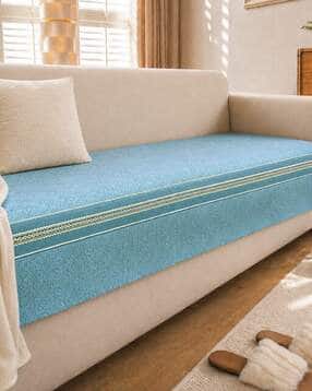Dual-Line Pattern Style Anti Slip 2 Seater Sofa Cover -image-49
