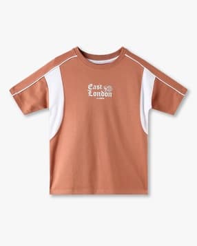 lee cooper Boys Colourblock Round-Neck T-Shirt-picture-36