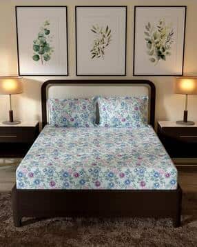 portico new york signature Printed Cotton Bedsheet with Pillow Cover-picture-16