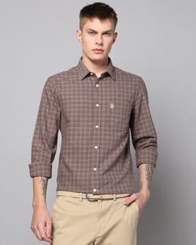 u.s. polo assn. Men Checks Tailored Fit Classic Shirt-picture-34