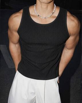rockwell Men Ribbed Round-Neck Vest-picture-19