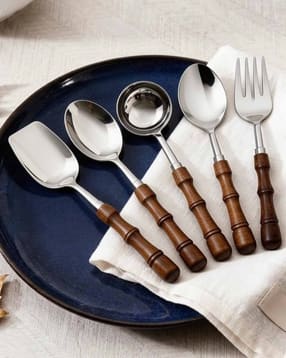 vareesha Pack of 5 Serving Spoon Set for Dining Table-picture-20