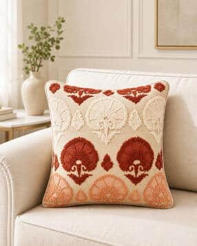 portico new york signature Ethnic Print Cotton Cushion Cover 15" x 15"-picture-10