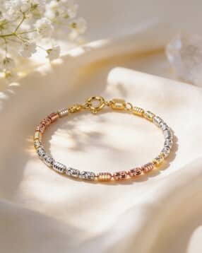 touch925 Girls Sterling Silver Rose Gold-Plated Beaded Bracelet-picture-20