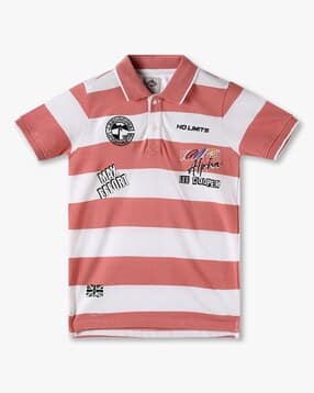 Boys Striped Regular Fit Polo T-Shirt-image-43