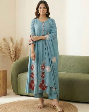 svaraa Women Embroidered 3-Piece Straight Kurta Set-picture-31