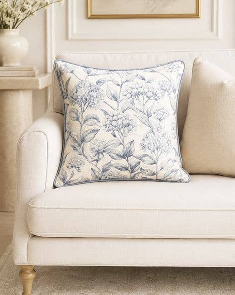 Portico New York Signature Floral Print Cotton Cushion Cover 15" x 15"