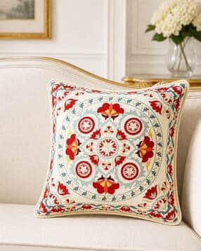 Ethnic Print Cotton Cushion Cover 15" x 15"-image-22