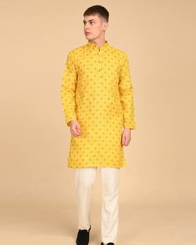 tigersnake Men Printed Regular Fit Kurta with Mandarin Collar-picture-20