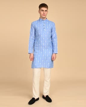 tigersnake Men Printed Regular Fit Kurta with Mandarin Collar-picture-30