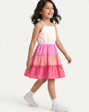 hopscotch Colour-Block Fit & Flare Dress-picture-45