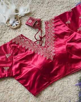 indie picks Embroidered V-Neck Back-Open Blouse-picture-38
